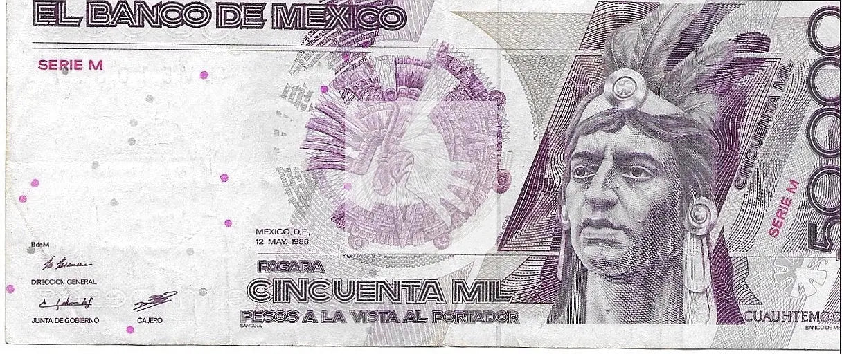 MEXICO 50000 PESOS 1986 P- 93a - Cool Coins & Notes
