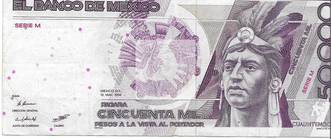 MEXICO 50000 PESOS 1986 P- 93a - Cool Coins & Notes