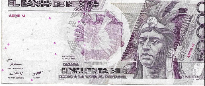 MEXICO 50000 PESOS 1986 P- 93a - Cool Coins & Notes