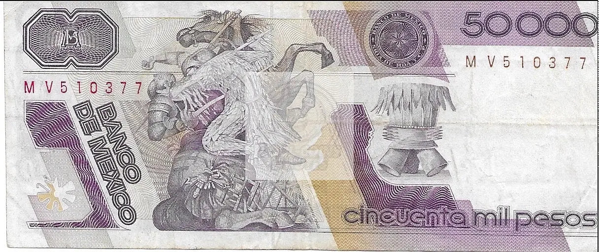 MEXICO 50000 PESOS 1986 P- 93a - Cool Coins & Notes