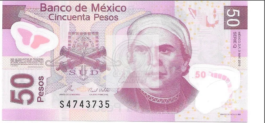 MEXICO  P.107d  50 PESOS 2010 - Cool Coins & Notes