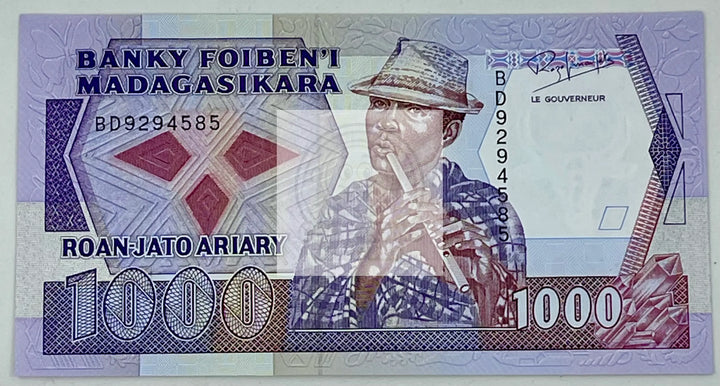 Madagascar 1000 FRANCS P-72 ND 1988, UNC - Cool Coins & Notes
