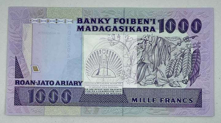 Madagascar 1000 FRANCS P-72 ND 1988, UNC - Cool Coins & Notes