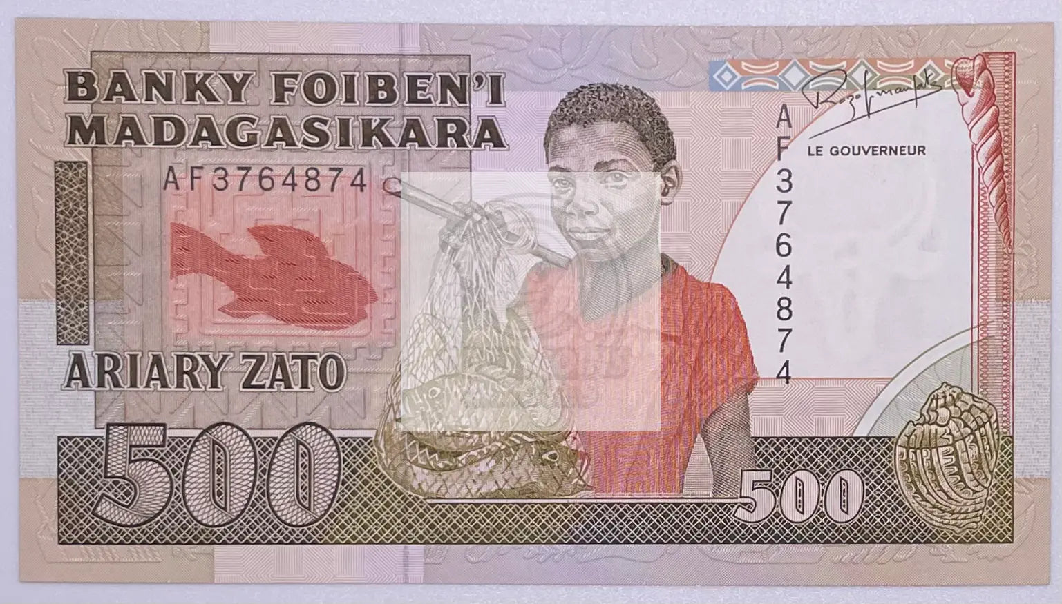 Madagascar 500 Francs = 100 Ariary ND 1974-75 P 67 UNC - Cool Coins & Notes