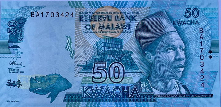 Malawi 2016 50 Kwachas P-64 UNC World Banknote Currency Cool Coins & Notes 