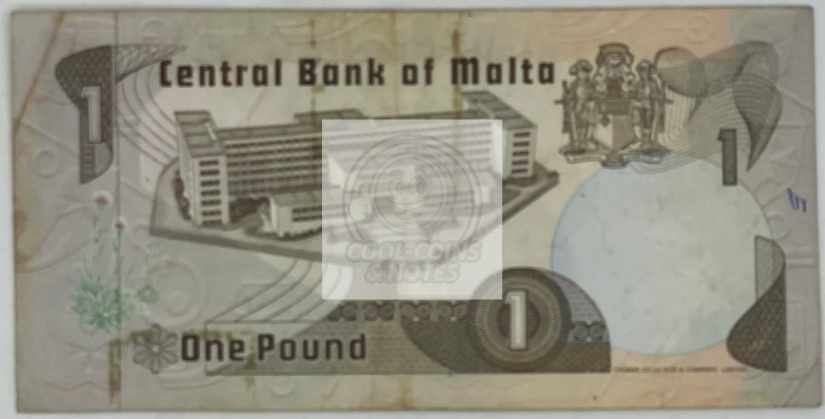 Malta 1967 (79) 1 Lira P34, Used World Banknote - Cool Coins & Notes