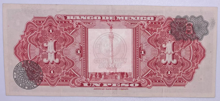 Mexico 1 Peso 1967  P-59j Banknote, Used - Cool Coins & Notes