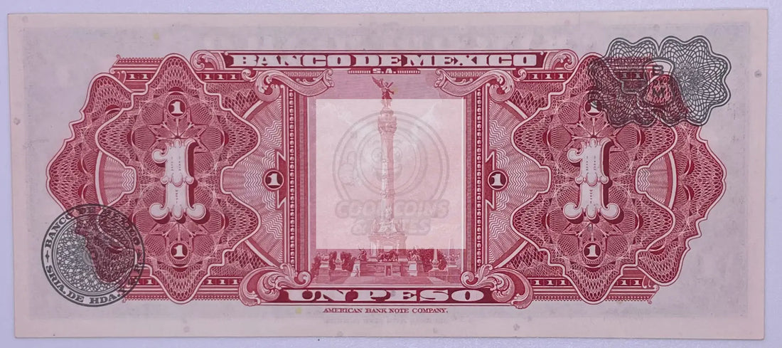 Mexico 1 Peso, 1969, P-59k.1, UNC, Series BGA, World Banknote - Cool Coins & Notes