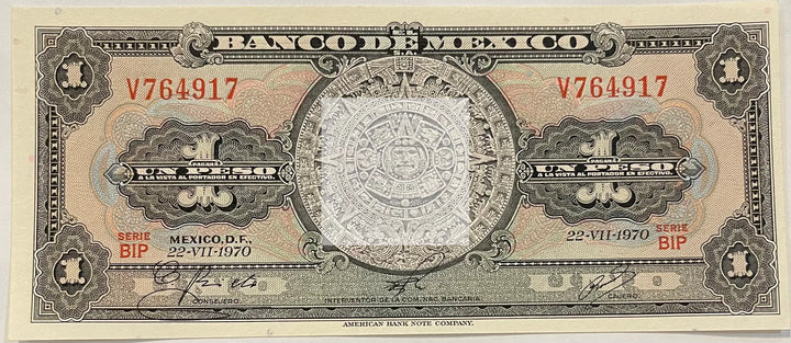 Mexico 1 Pesos 1970  P-59l.2 UNC Series BIP, World Banknote - Cool Coins & Notes