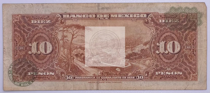 Mexico 10 Pesos 1967 P-58l, Used Banknote - Cool Coins & Notes