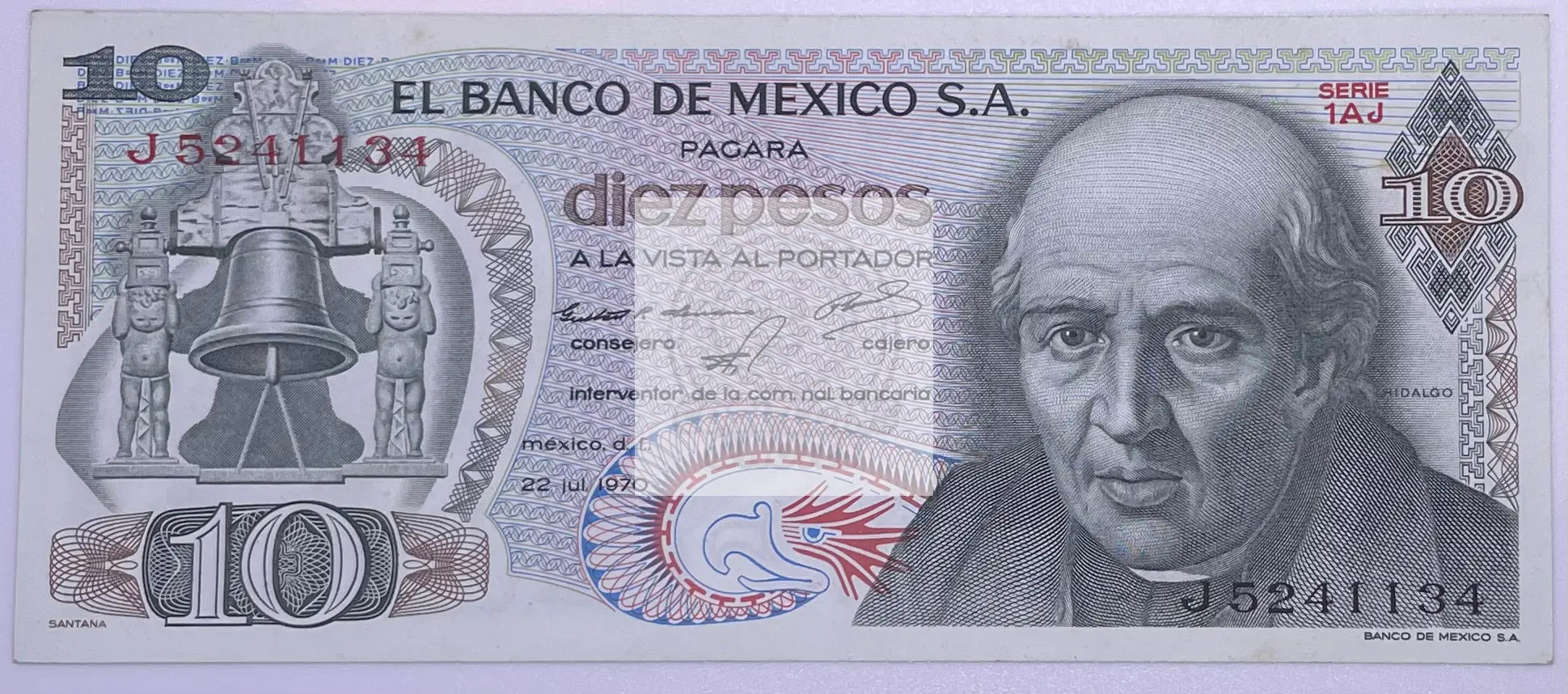 Mexico 10 Pesos, 1970, P-63c.1, UNC - Cool Coins & Notes