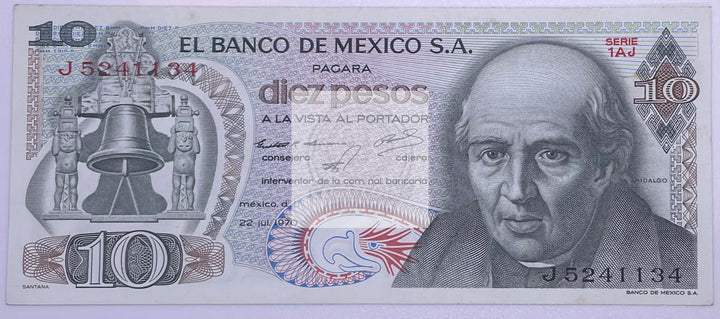 Mexico 10 Pesos, 1970, P-63c.1, UNC - Cool Coins & Notes