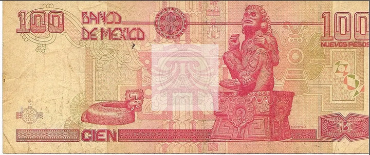 Mexico 100 Nuevos Pesos 1992 - P102, Used Banknote - Cool Coins & Notes