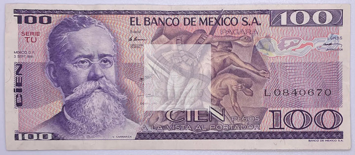 Mexico 100 Pesos 1982, P-74 UNC Banknote - Cool Coins & Notes