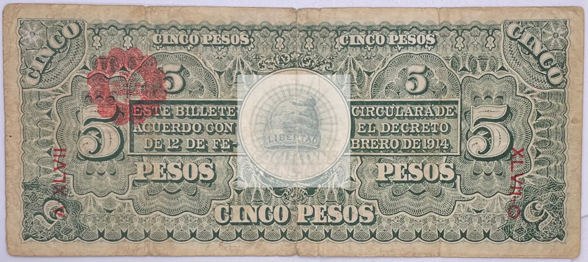 Mexico 1914 5 Pesos Ejercito Constitucionalista, S-524 Banknote - Cool Coins & Notes
