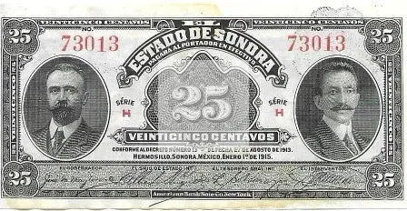 Mexico 1915 25 Centavos coin featuring revolutionary-era design and historical significance