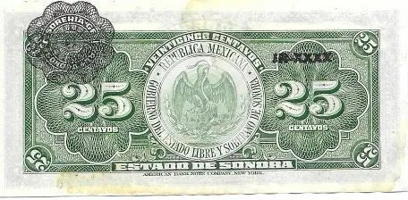 Mexico 1915 25 Centavos S1069, AU Banknote - Cool Coins & Notes