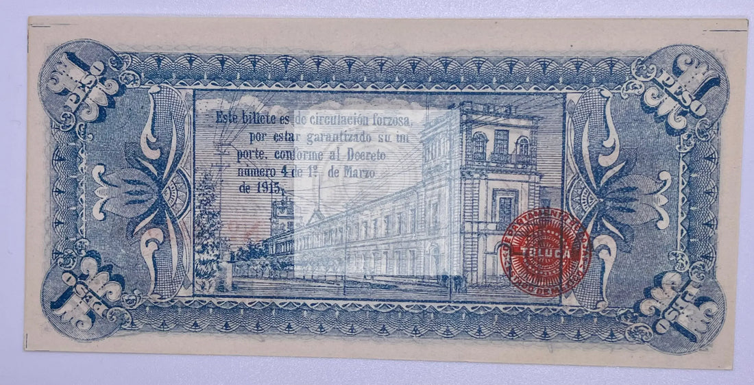 Mexico 1915 Libre and Soberano 1 Peso P-S881 UNC World Banknote  Banknot - Cool Coins & Notes