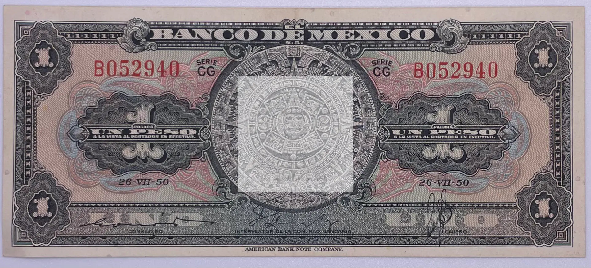 Mexico 1950 1 Peso P-59 Used World Banknote - Cool Coins & Notes