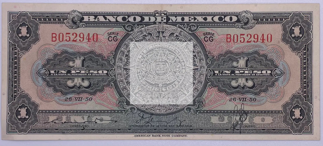 Mexico 1950 1 Peso P-59 Used World Banknote - Cool Coins & Notes