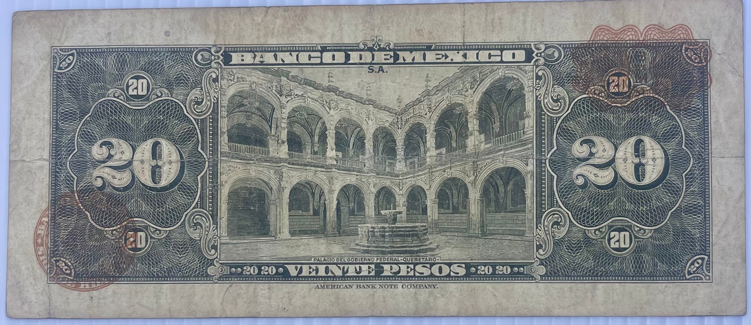 Mexico 1953 20 Pesos 1953 P-54b Used World Banknote - Cool Coins & Notes
