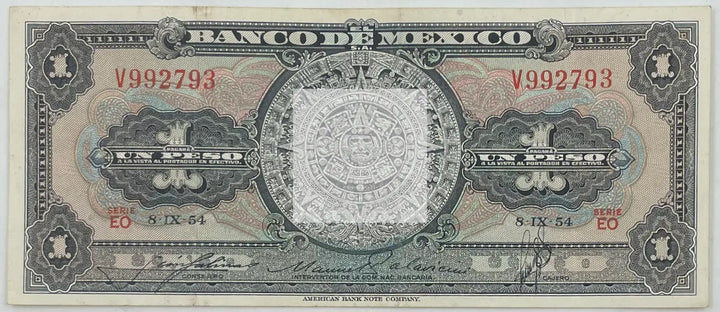 Mexico 1954 1 Peso P-59k.1, Used,  World Banknote From Lot - Cool Coins & Notes