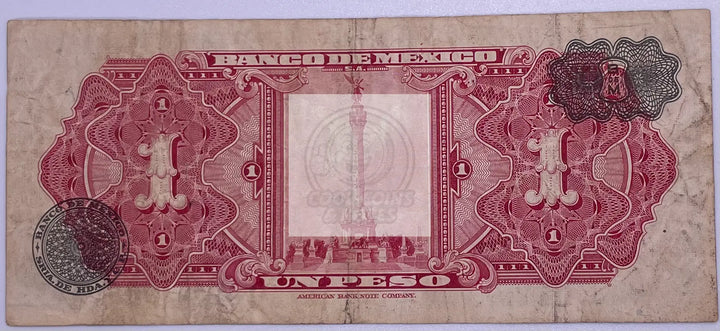 Mexico 1957 1 Peso P-59, Used Banknote - Cool Coins & Notes