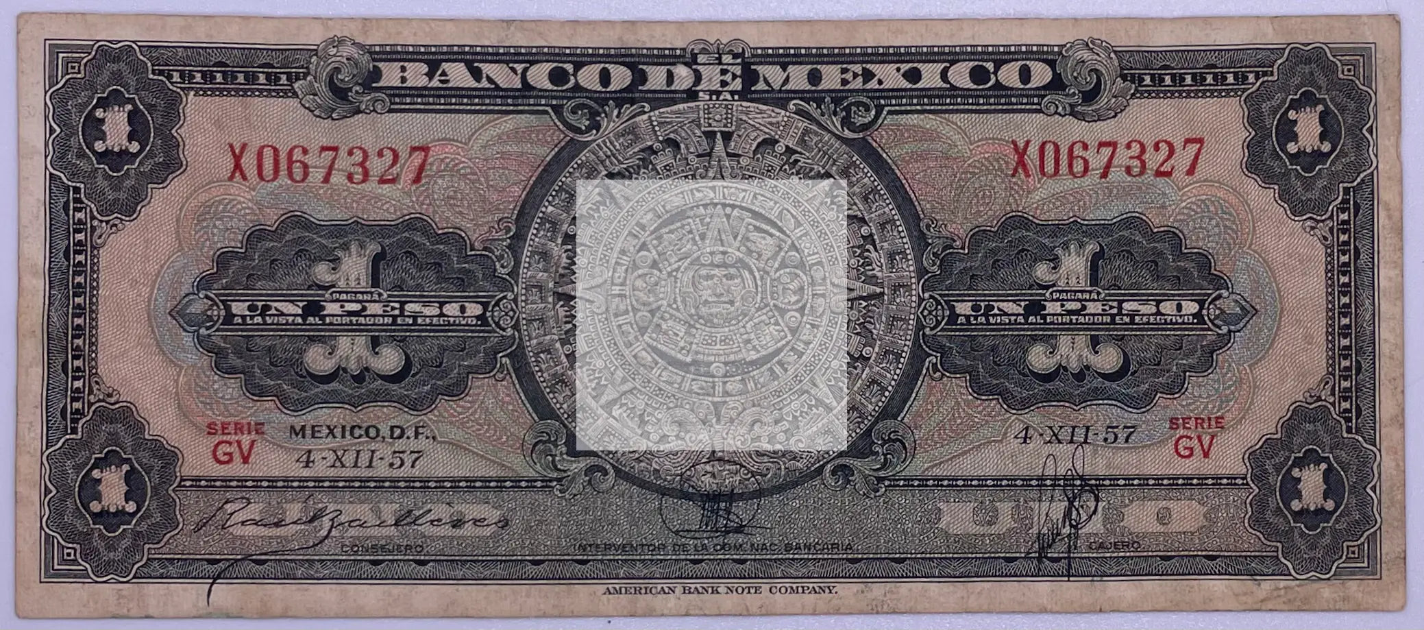 Mexico 1957 1 Peso P-59, Used,  World Banknote From Lot - Cool Coins & Notes