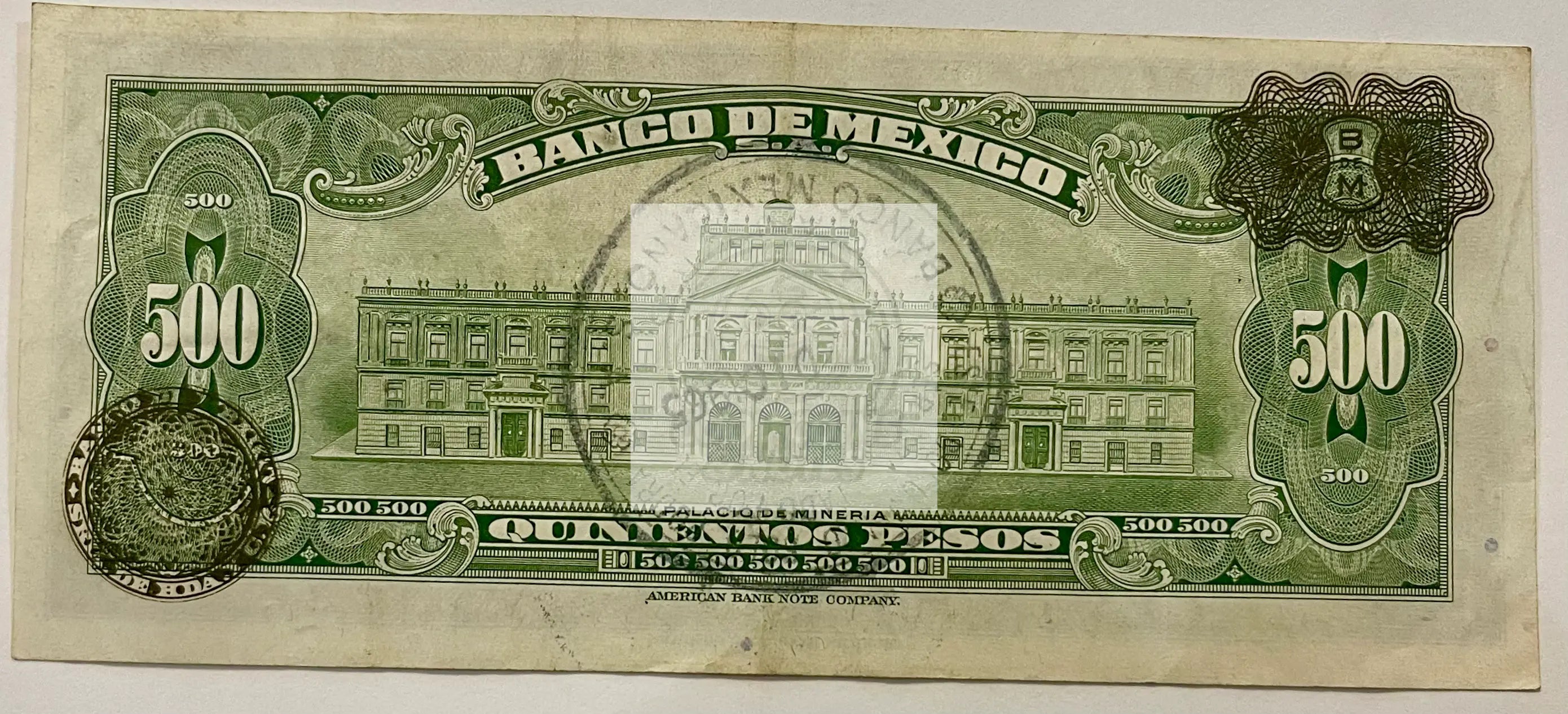 Mexico 1961 500 Pesos P511, Used Banknote - Cool Coins & Notes