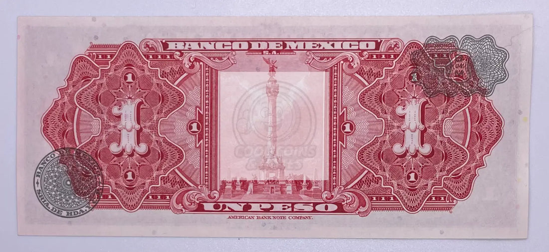 Mexico 1969 1 Peso 27 August P-59 , Used - Cool Coins & Notes