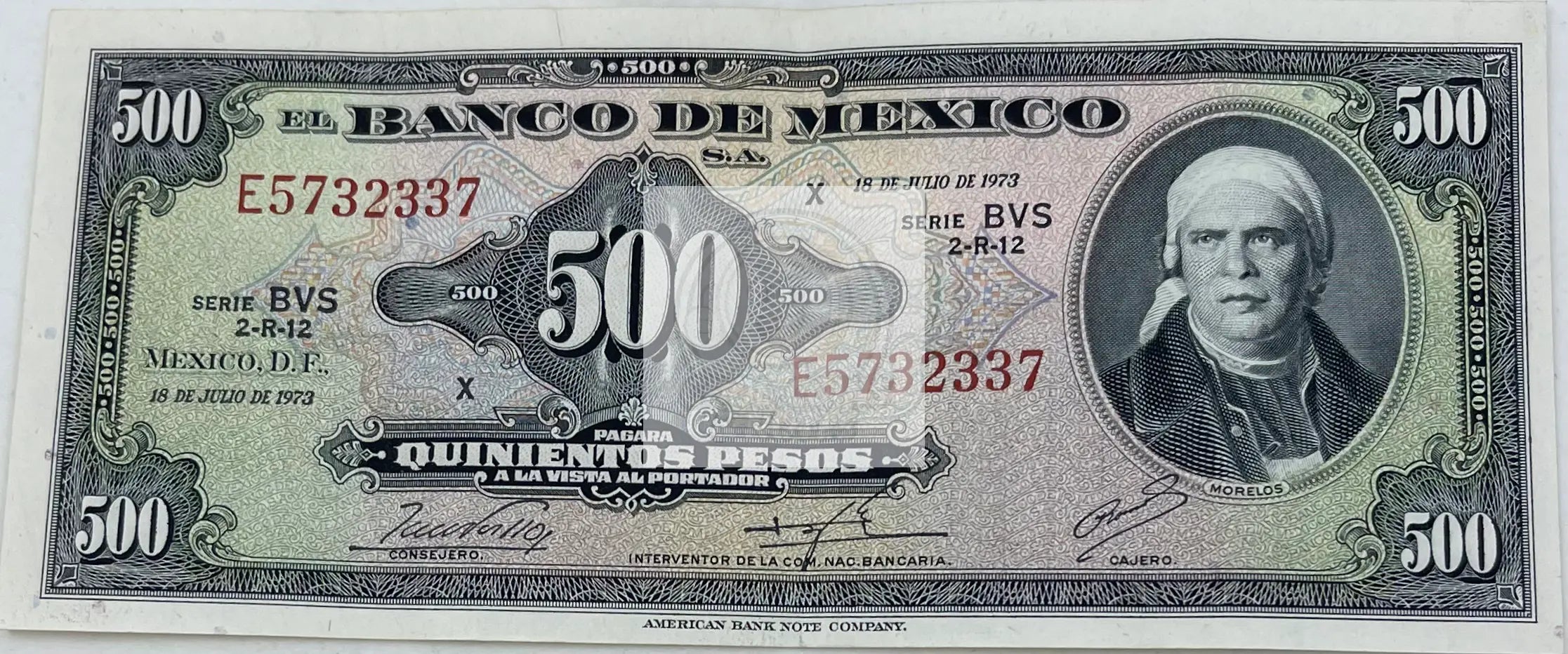 Mexico 1973 500 Pesos P-51q.2 Used World Banknote - Cool Coins & Notes