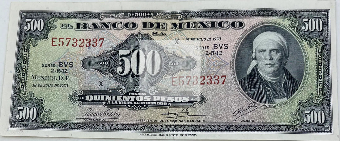 Mexico 1973 500 Pesos P-51q.2 Used World Banknote - Cool Coins & Notes
