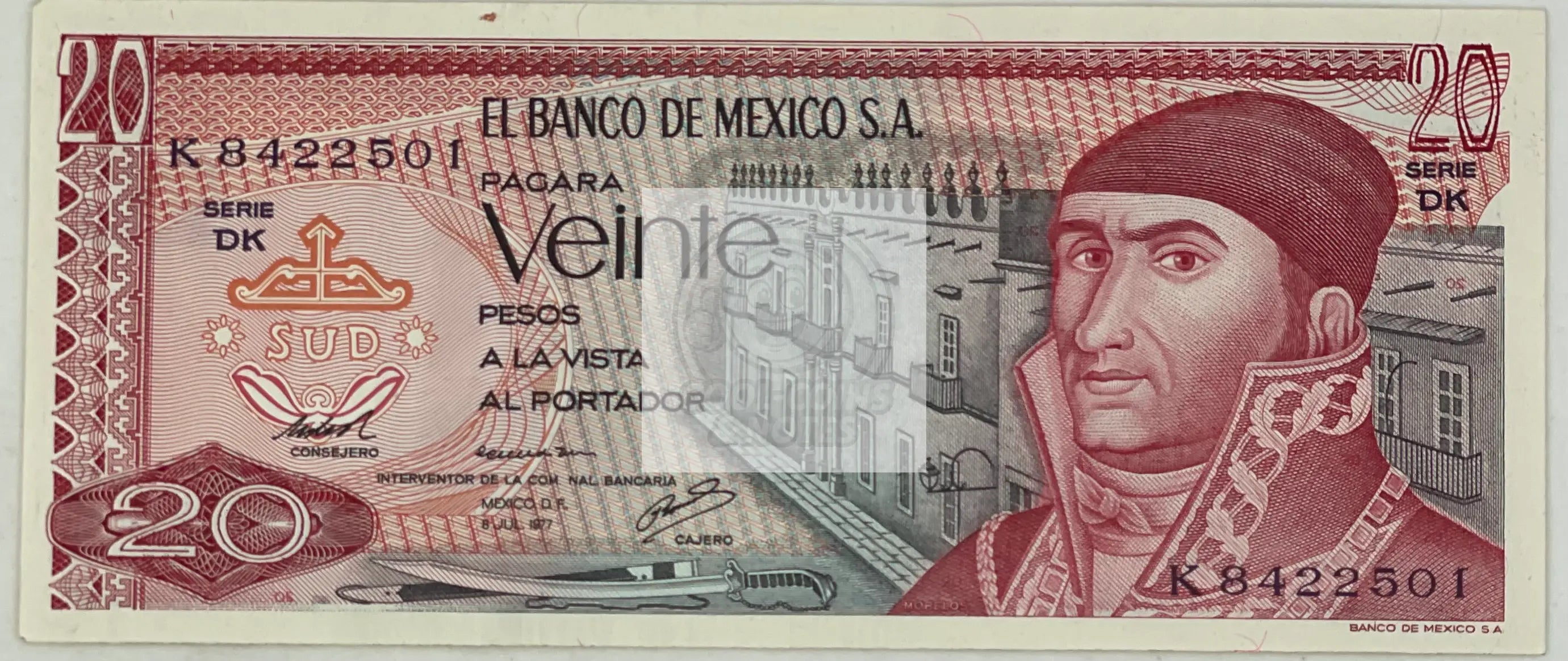 Mexico 1977 20 Pesos P-64d.2 UNC World Banknote - Cool Coins & Notes