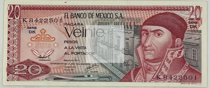 Mexico 1977 20 Pesos P-64d.2 UNC World Banknote - Cool Coins & Notes