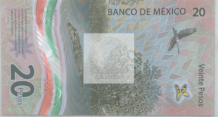 Mexico 20 Pesos Banknote, 2022, P-132f.2, UNC, Commemorative, Polymer - Cool Coins & Notes