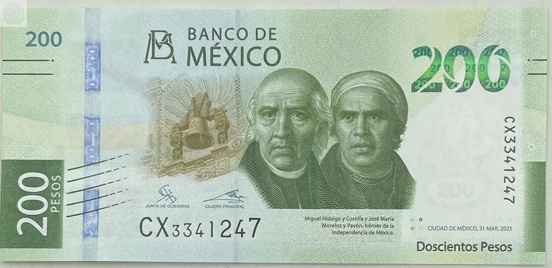 Mexico 200 Pesos, 2021, P-135d.5, UNC - Cool Coins & Notes