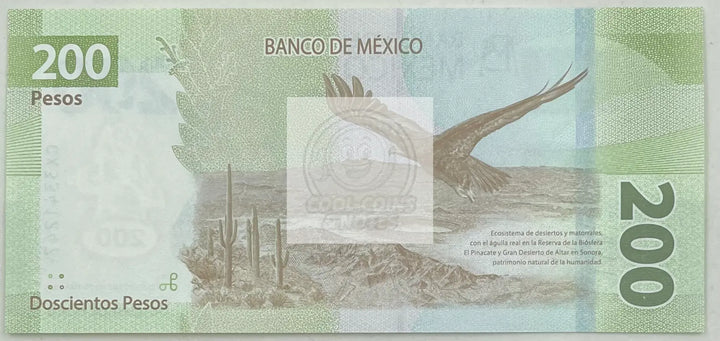 Mexico 200 Pesos, 2021, P-135d.5, UNC - Cool Coins & Notes
