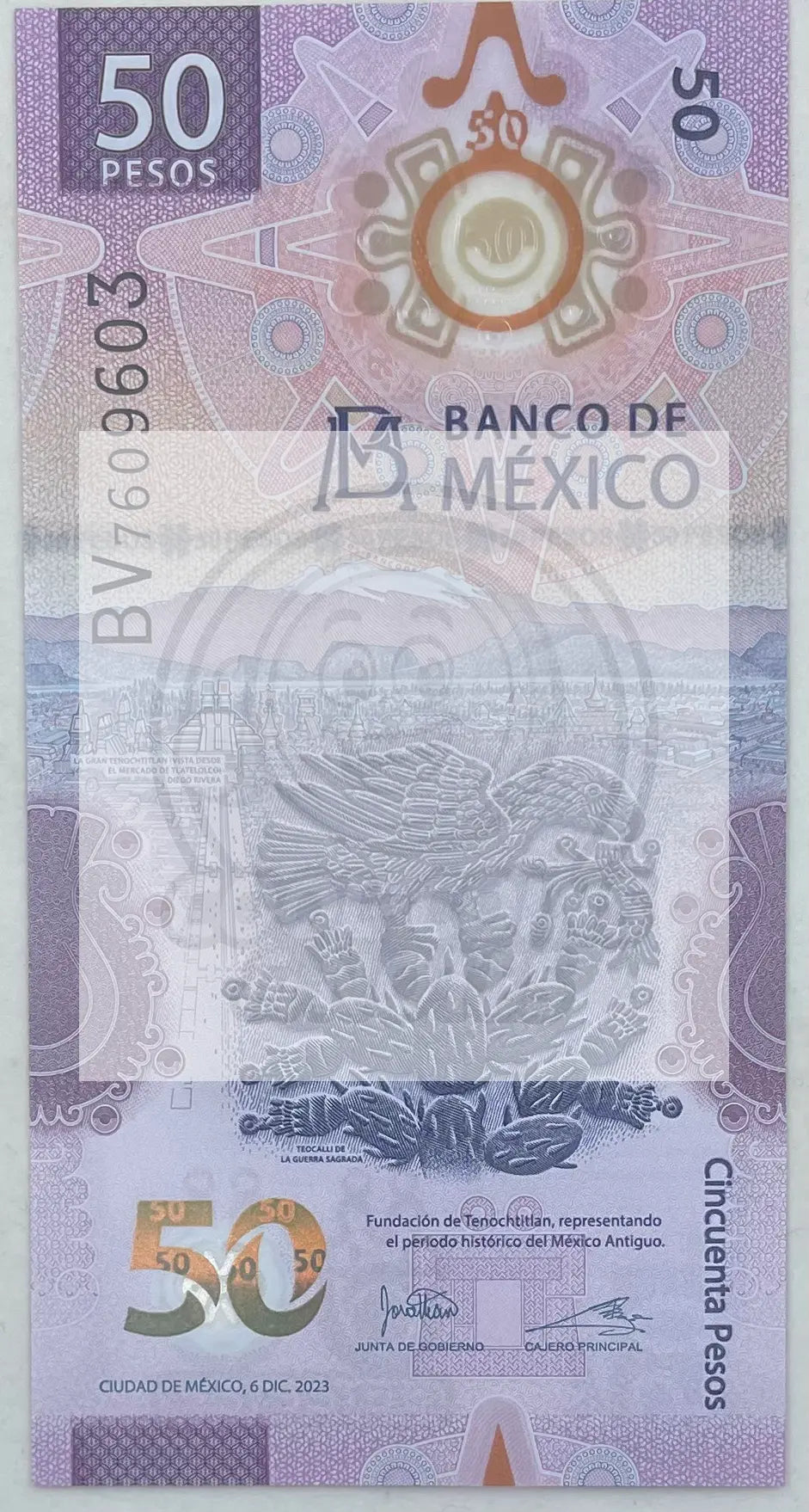Mexico 2023 50 Pesos P-133e.3 UNC, Polymer World Banknote - Cool Coins & Notes