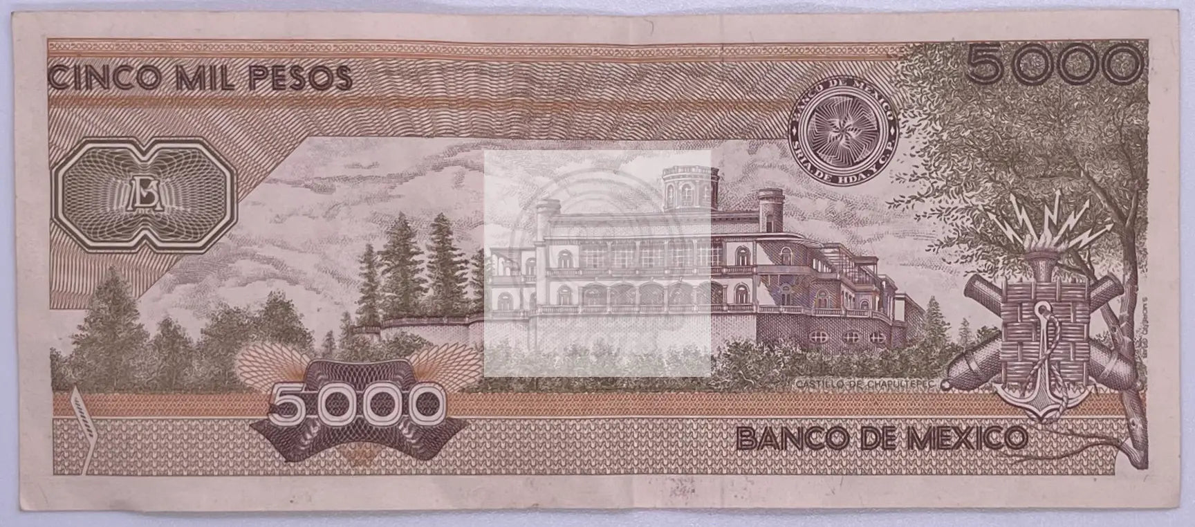Mexico 5000 Pesos 1989 P-88c.4  Reverse