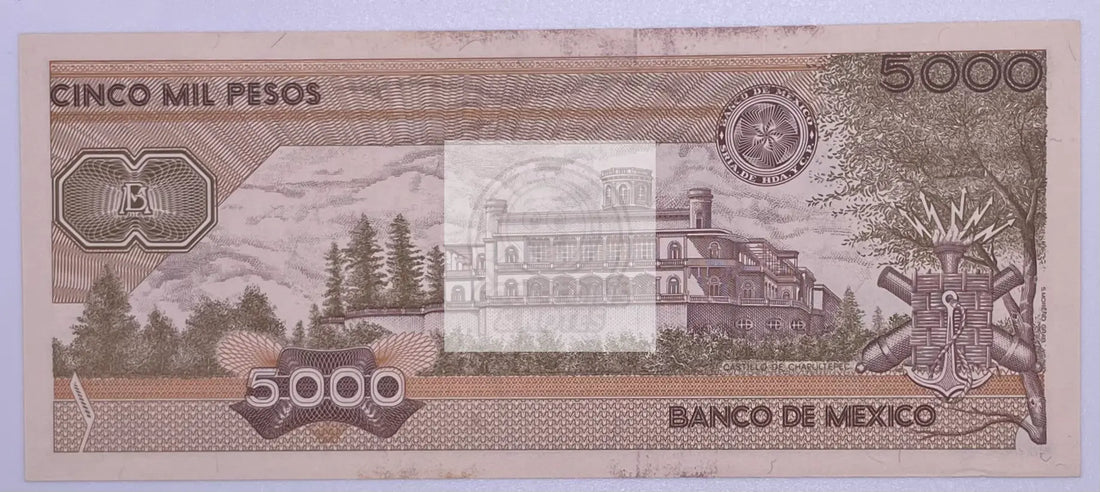 Mexico 5000 Pesos, 1987, P-88b, UNC, Series KL - Cool Coins & Notes