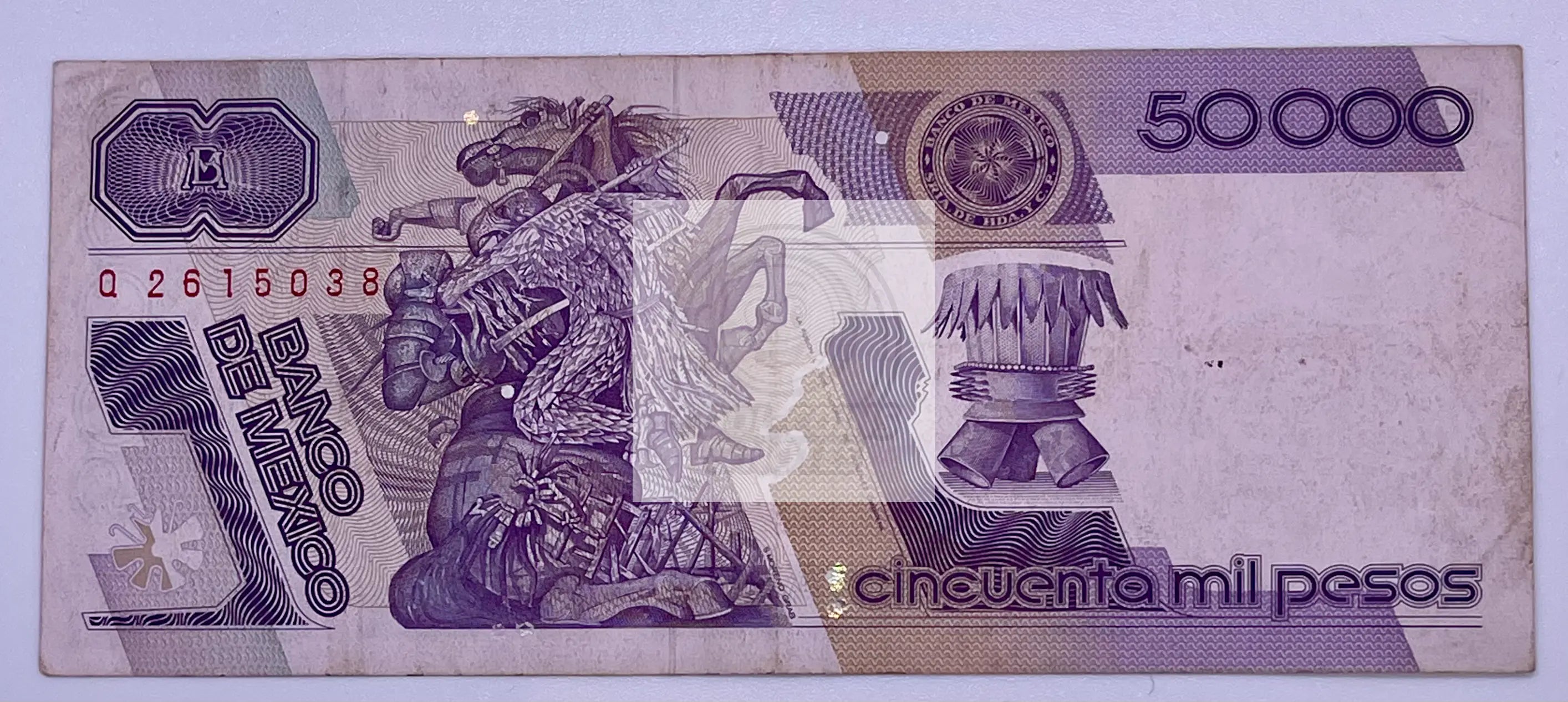 Mexico 50,000 Pesos, 1990, P-93b.6, Used, Series GY - Cool Coins & Notes