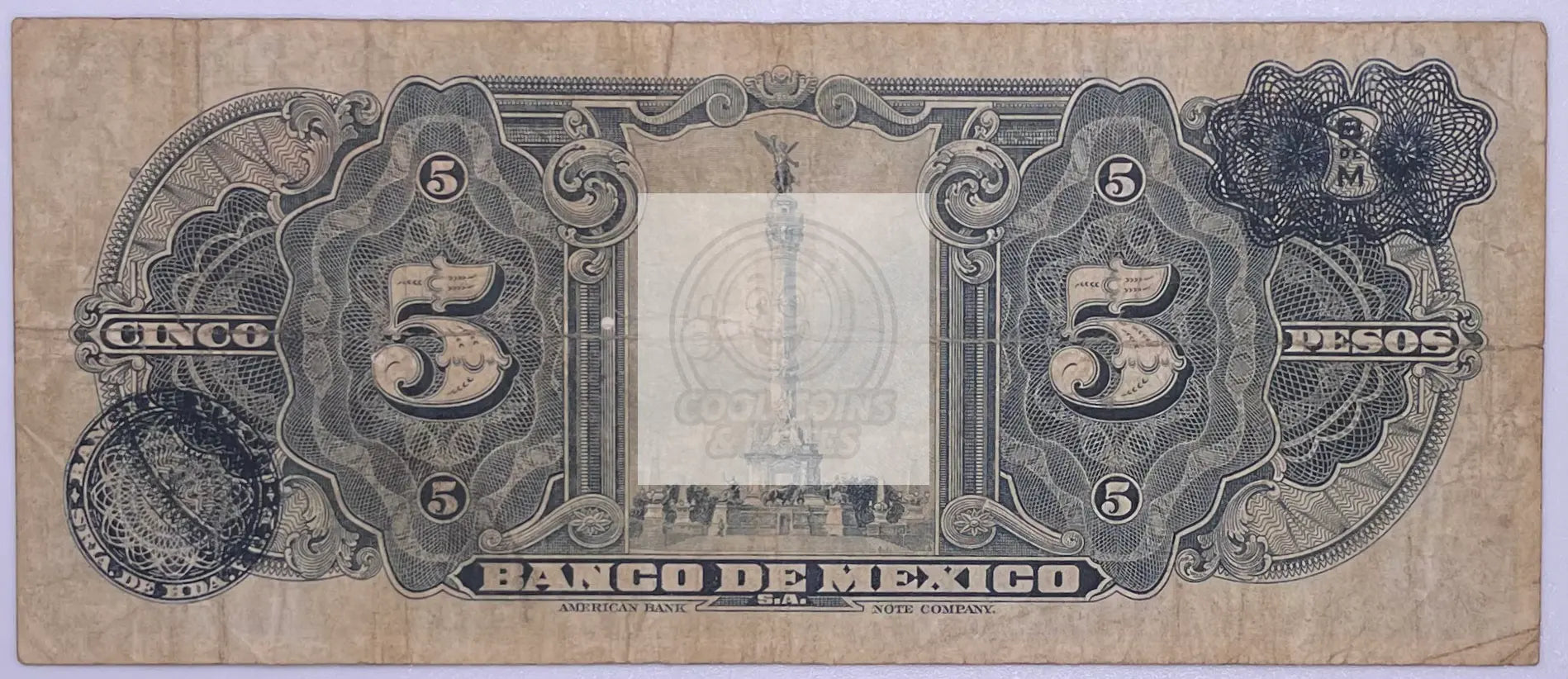 Mexico: $5 Pesos La Gitana 3 de Sep, 1947 Banco de Mexico Circulated Note. - Cool Coins & Notes