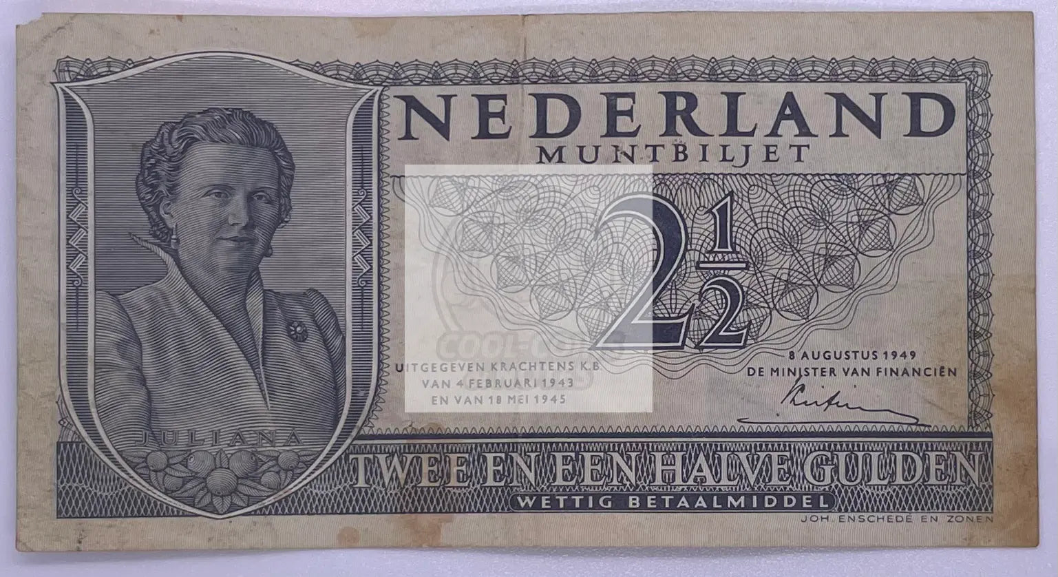 Netherlands 1949 1/2 Gulden P-73 used banknote with intricate design and historical significance