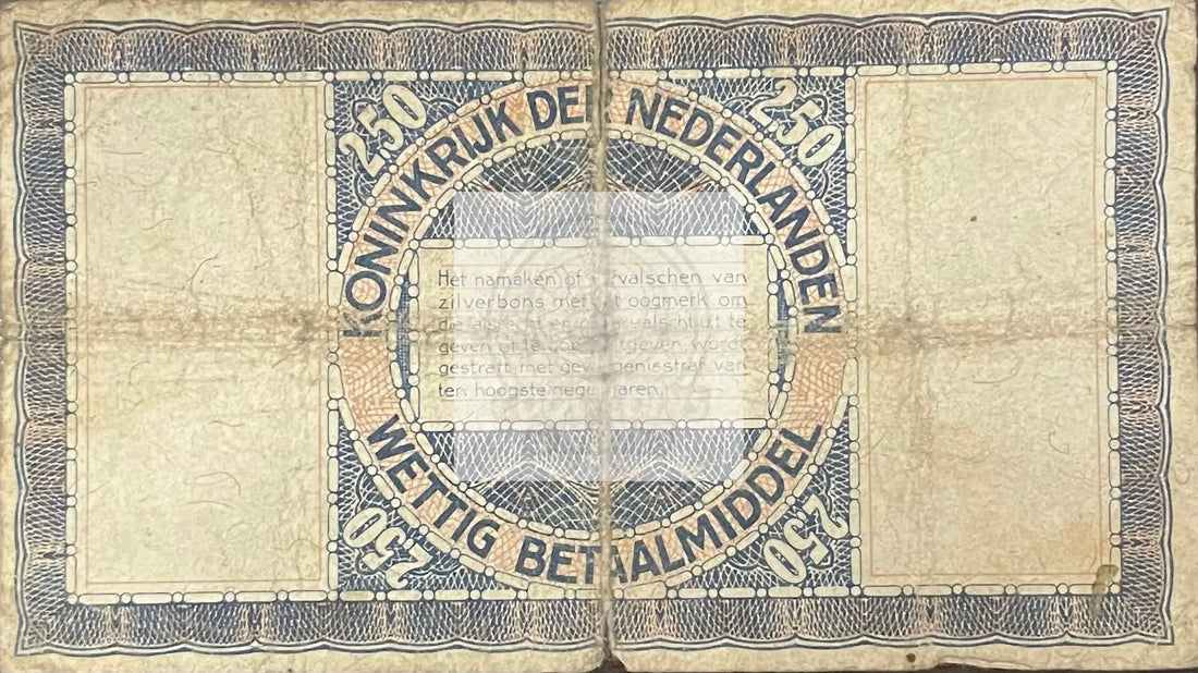 Netherlands 1938 2.50 Gulden P-62 Used Banknote - Cool Coins & Notes