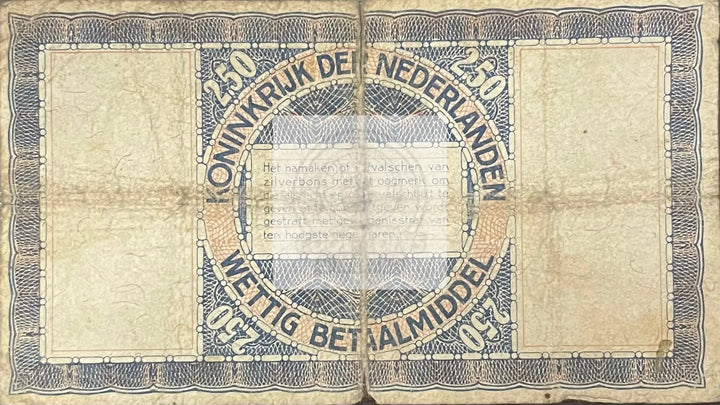 Netherlands 1938 2.50 Gulden P-62 Used Banknote - Cool Coins & Notes