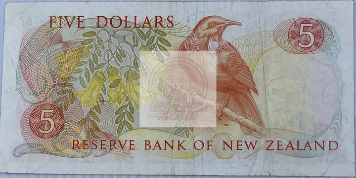 New Zealand 1989-1992 5 Dollars P-171, Used World Banknote - Cool Coins & Notes