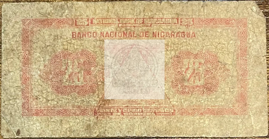 Nicaragua 1938 25 Centavos P-88s Used World Banknote Currency - Cool Coins & Notes