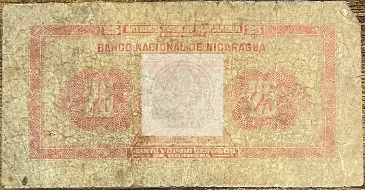 Nicaragua 1938 25 Centavos P-88s Used World Banknote Currency - Cool Coins & Notes