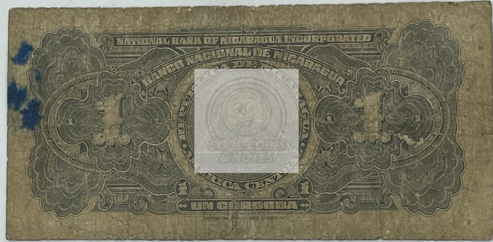 Nicaragua 1939 1 Cordoba P-63b.2, Used World Banknote - Cool Coins & Notes