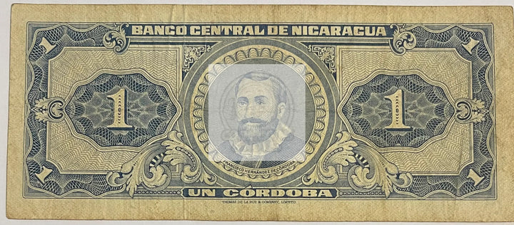 Nicaragua 1968 1 Cordoba P-115a, Used World banknote - Cool Coins & Notes